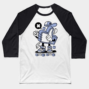 Like Finger cartoon skateboard Baseball T-Shirt